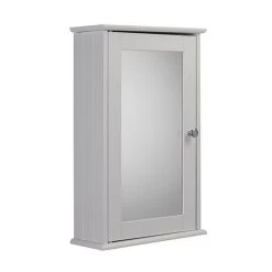 Croydex Malton Wooden Single Door White Bathroom Mirror Cabinet with FlexiFix - WC280122